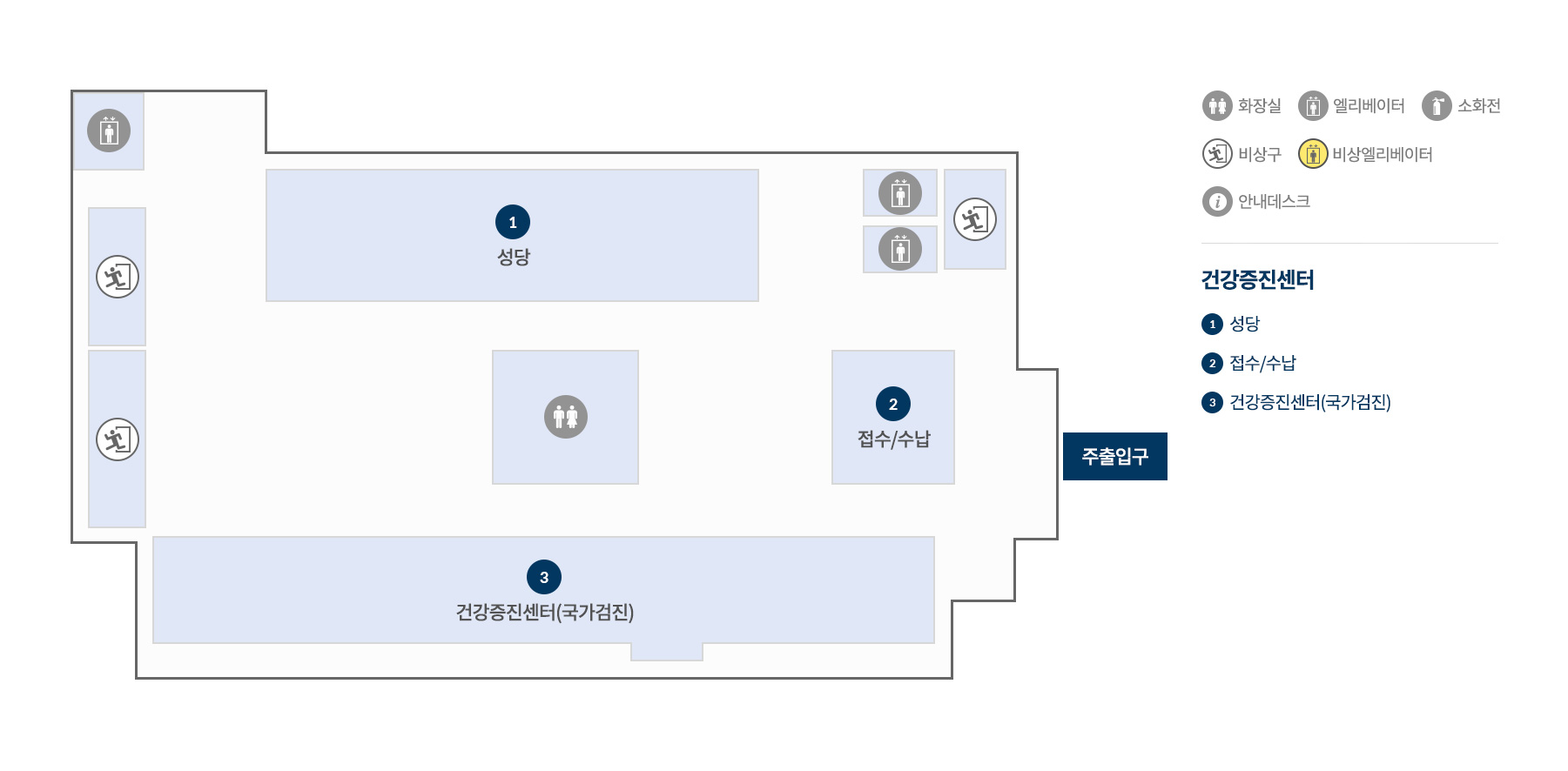 층별안내 별관 1F 이미지 지도입니다.